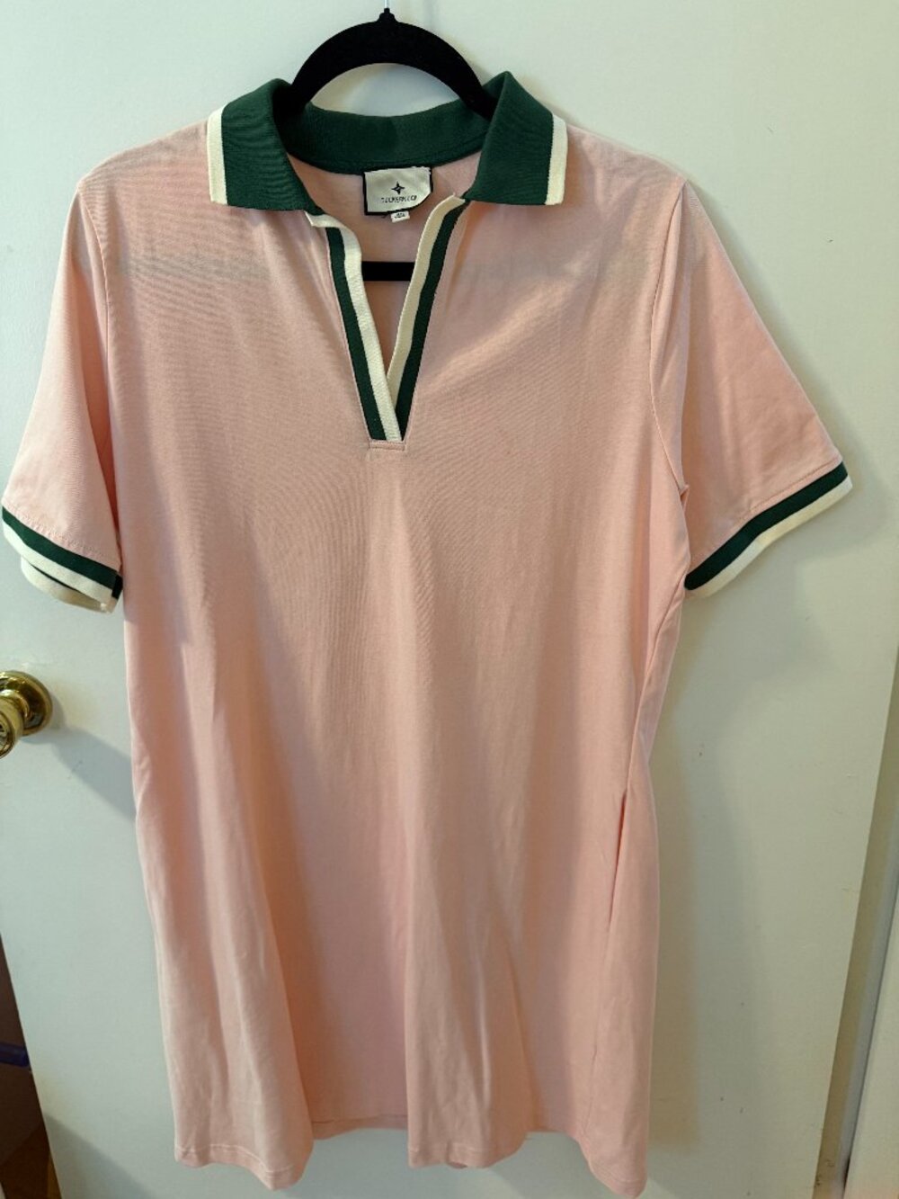 Tuckernuck Hutton Pink & Green Polo Shift Dress XL